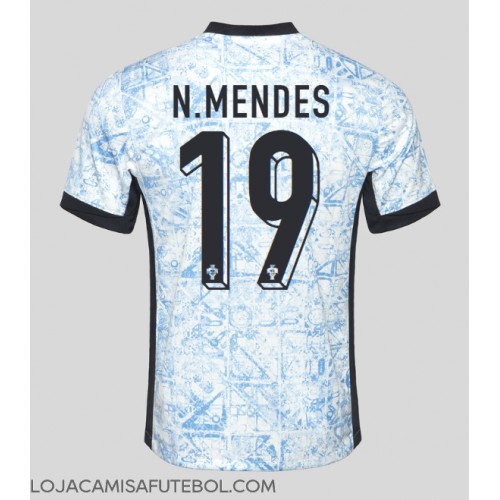 Camisa de Futebol Portugal Nuno Mendes #19 Equipamento Secundário Europeu 2024 Manga Curta